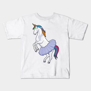 Unicorn at Ballet with Skirt Kids T-Shirt